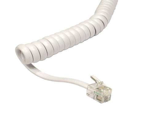 3mtr uncoiled(60cm coiled) handset cable rj10 white