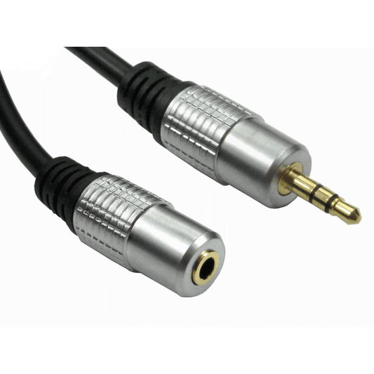 0.5m 3.5mm Male - Female Stereo Cable - Gold Connectors