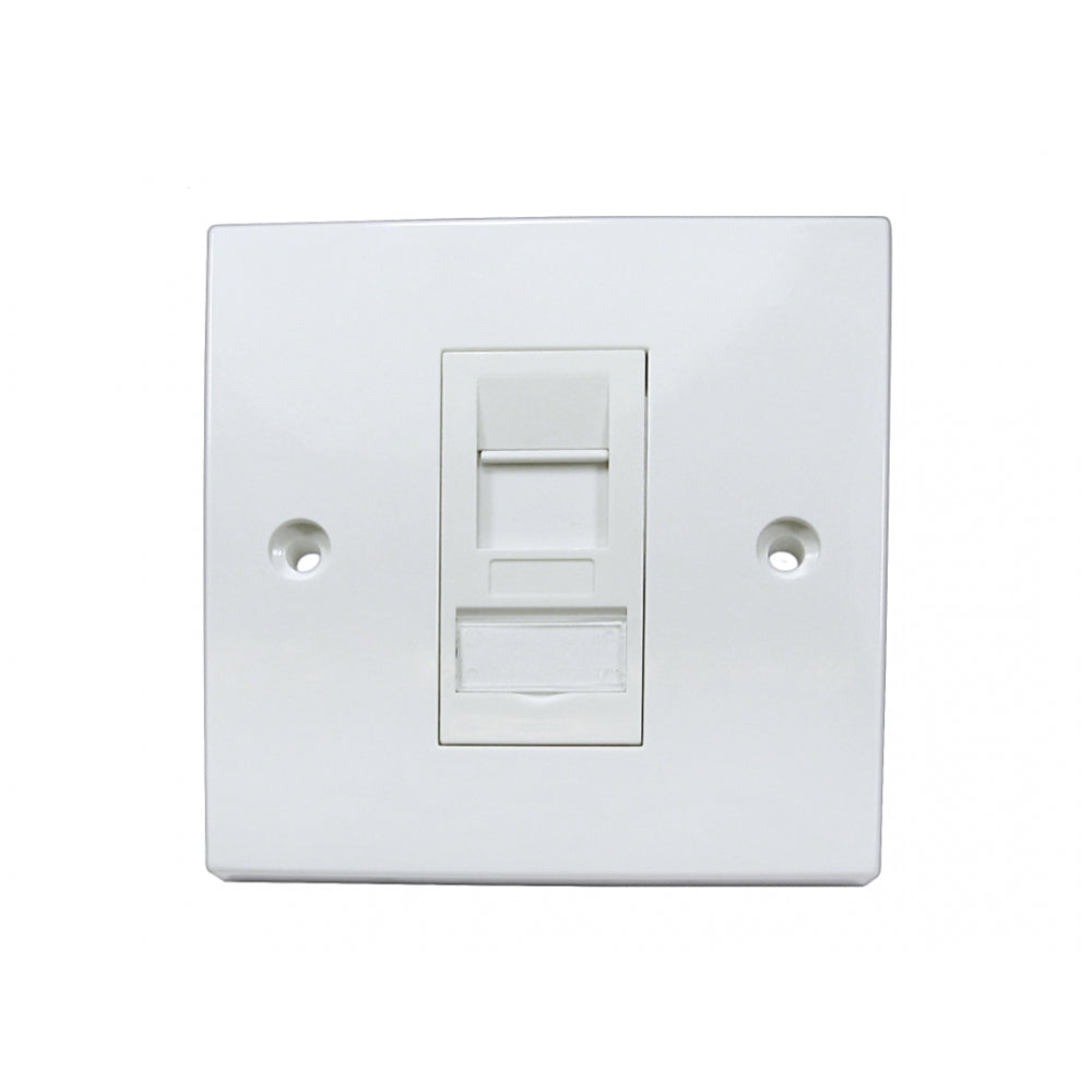 1 Port Cat6a Shielded Loaded Faceplate- Tool-less
