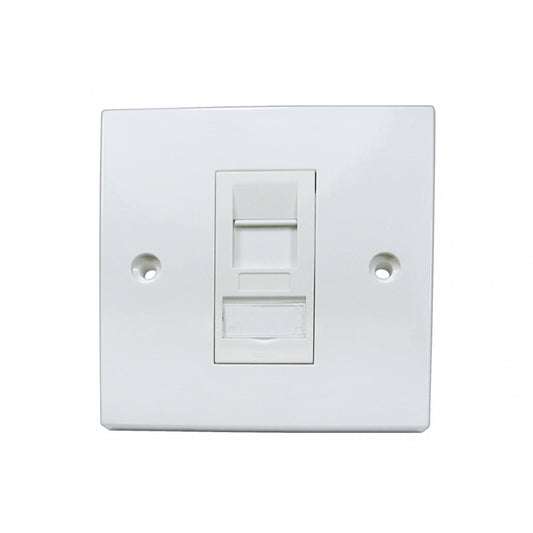 1 Port Cat6a Shielded Loaded Faceplate- Tool-less