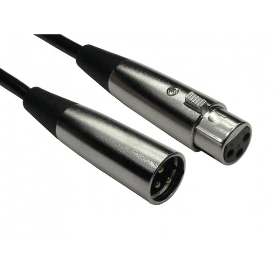 5m 3 Pin XLR Male to Female Cable - Silver Connectors