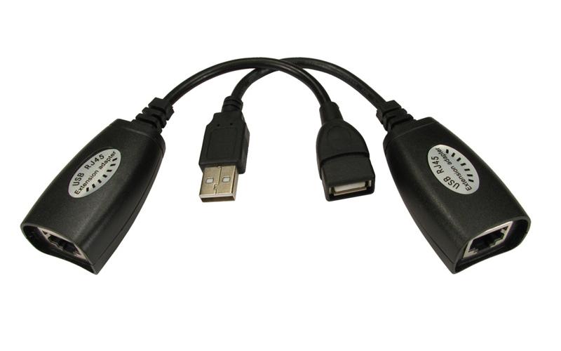 45mtr usb 1.1 extender over cat 5e/6 - black