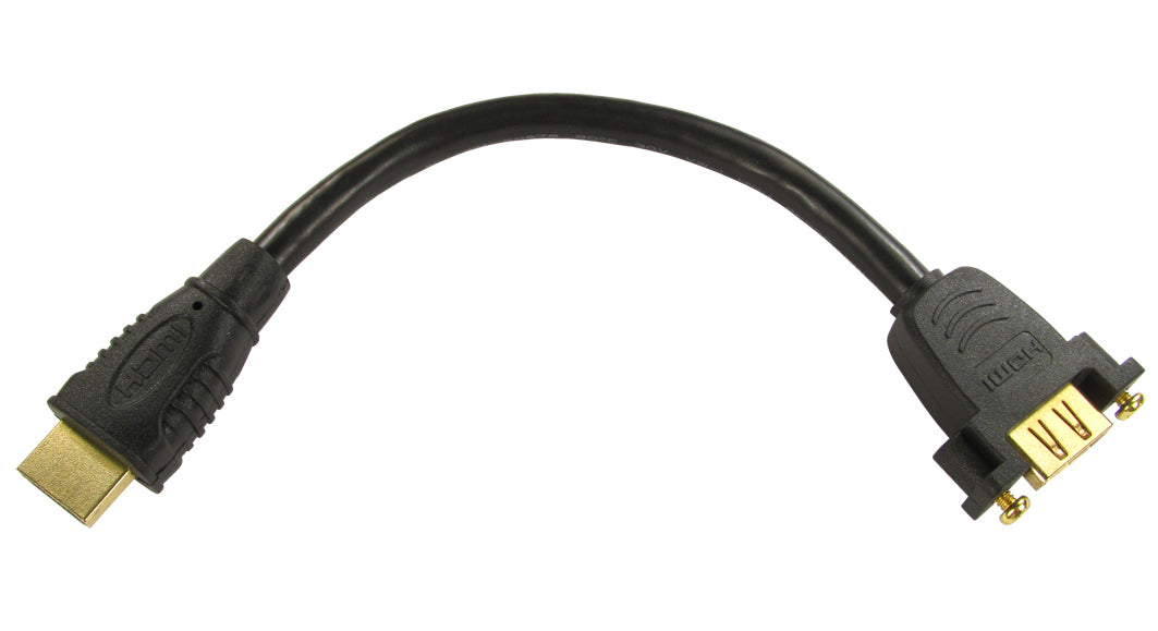 16cm hdmi panel mount female - hdmi male black