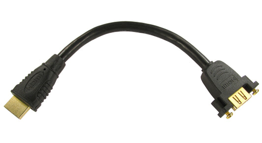 16cm hdmi panel mount female - hdmi male black