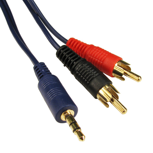 5mtr 3.5mm stereo m-2 phono m gold shielded dark blue