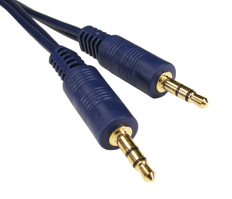 5mtr 3.5mm stereo m-m gold shielded dark blue