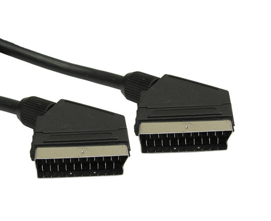 15mtr scart m - m black nickel cable