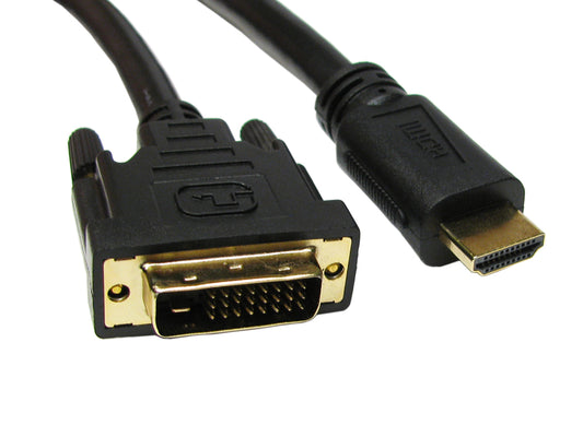 1.5mtr black hdmi m - dvi-d cable gold