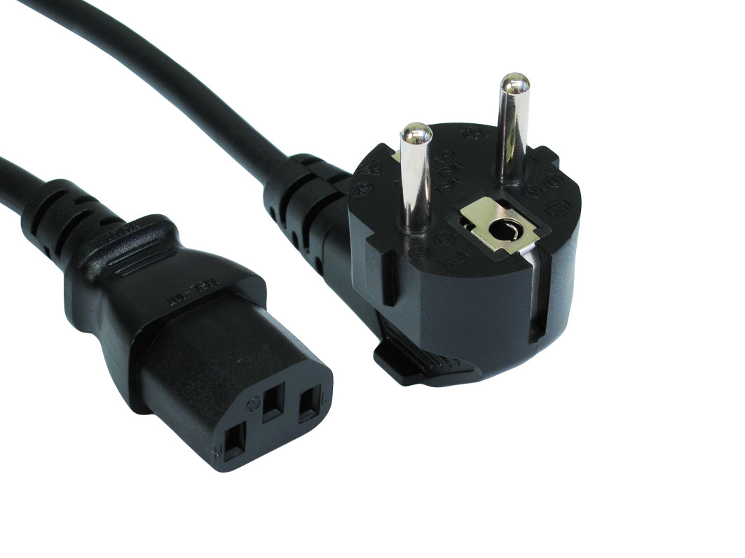 3mtr euro plug(m)-iec13(f) mains lead-bagged+hanked  bq 60