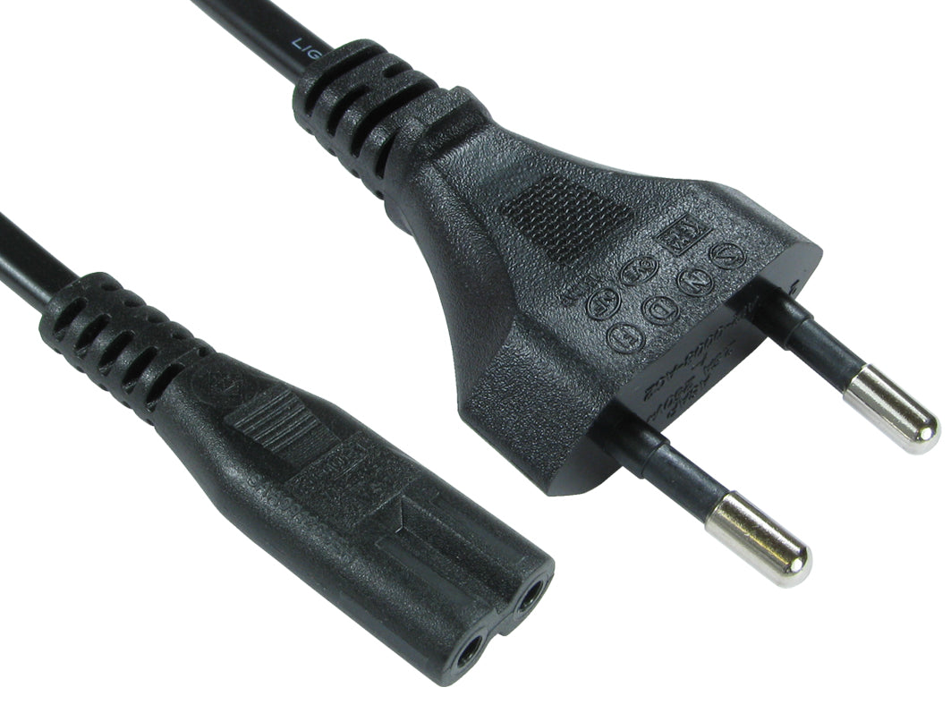 3mtr euro plug (m)-c7 (f) figure 8 black power cable bq 90
