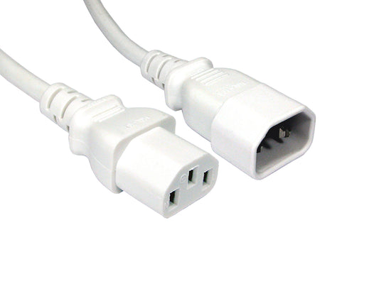 1.8 metre iec c13(f)-iec c14(m) white power extension cable