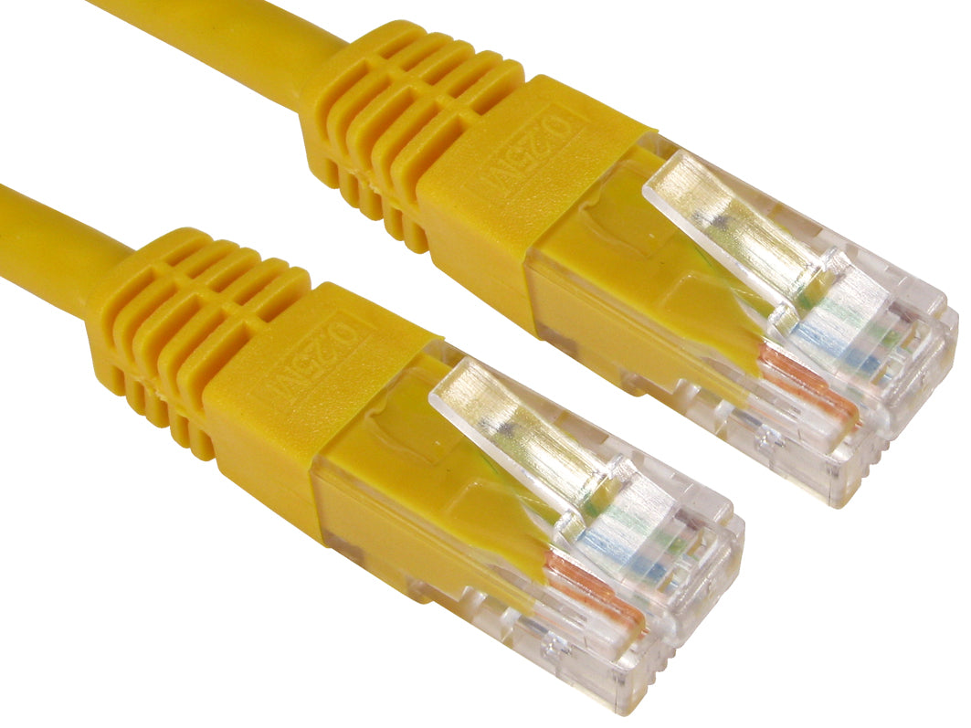 RJ45 cat 6 network lead utp pvc inj moulded cable yellow 20mtr ...