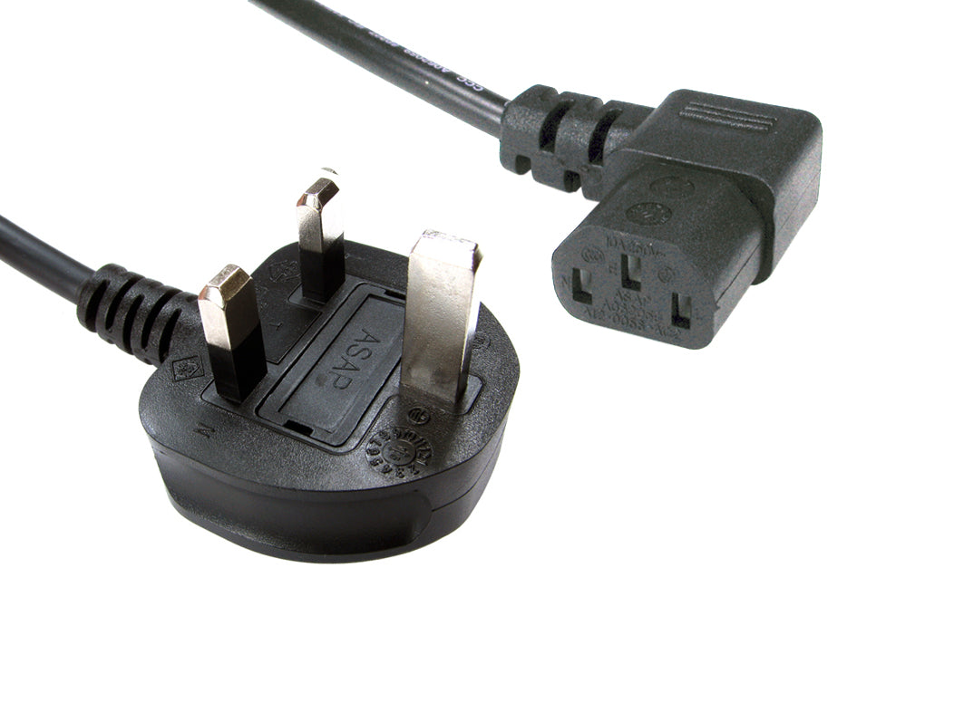 1.8M Metre Right Angled Kettle Lead Cable Power UK Plug Cord IEC C13 3 Pin 2m