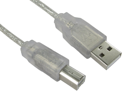 3mtr a male to b male usb 2.0 cable transparent