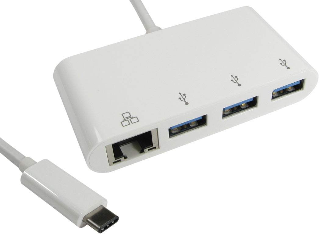 15cm leaded usb type c male to 3x usb3.0 hub with gigabit ethernet adaptor rj45