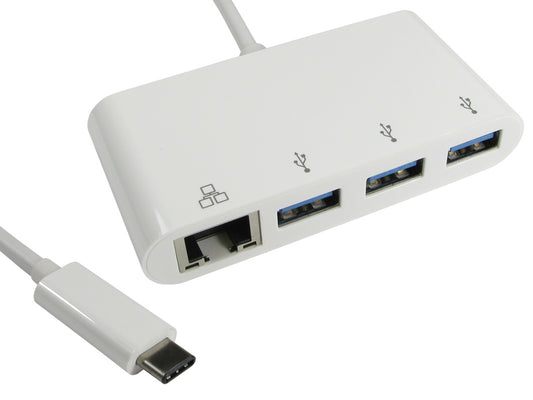 15cm leaded usb type c male to 3x usb3.0 hub with gigabit ethernet adaptor rj45