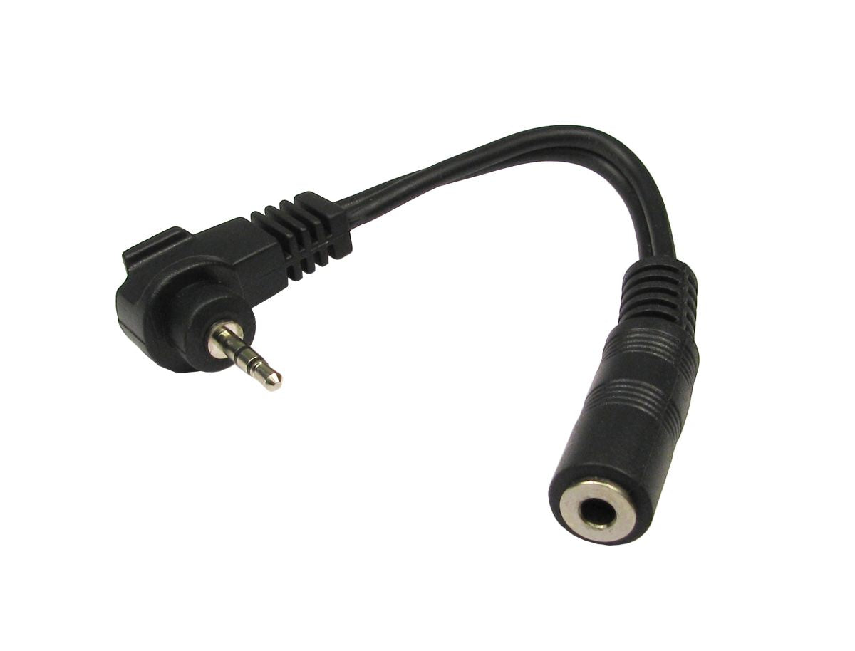 10cm 2.5MM STEREO MALE TO 3.5MM STEREO FEMALE NICKEL CABLE
