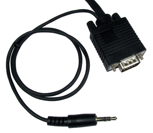 1 Metre SVGA Cable Monitor Lead M-M WITH BUILT IN 3.5MM AUDIO BLACK