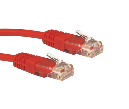 15 Metres CAT 5E NETWORK LEAD UTP PVC INJ MOULDED CABLE - RED