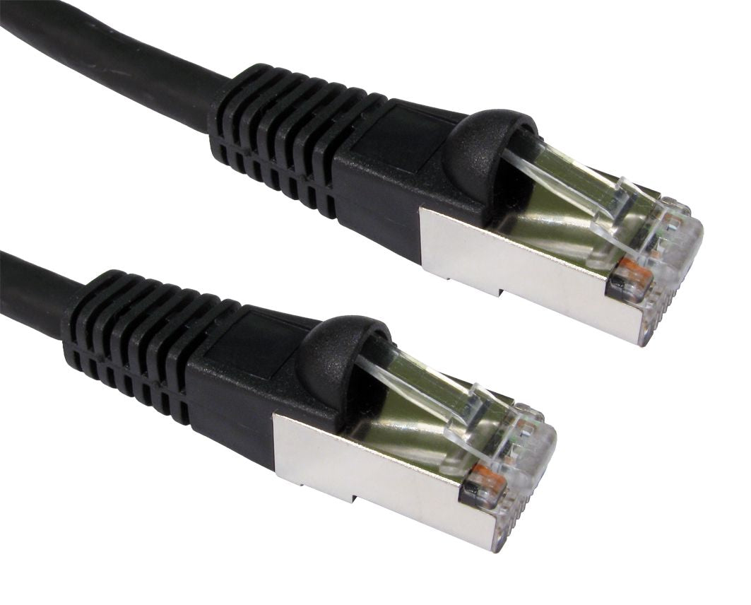 0.5 Metres CAT6A ETHERNET NETWORK LEAD SSTP-LSOH PATCH CABLE SNAGLESS BLACK