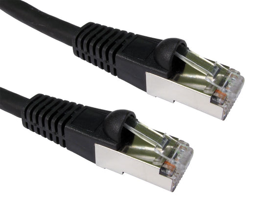 0.5 Metres CAT6A ETHERNET NETWORK LEAD SSTP-LSOH PATCH CABLE SNAGLESS BLACK