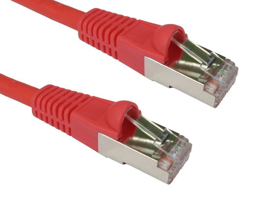 0.5 Metres CAT6A ETHERNET NETWORK LEAD SSTP-LSOH PATCH CABLE SNAGLESS RED
