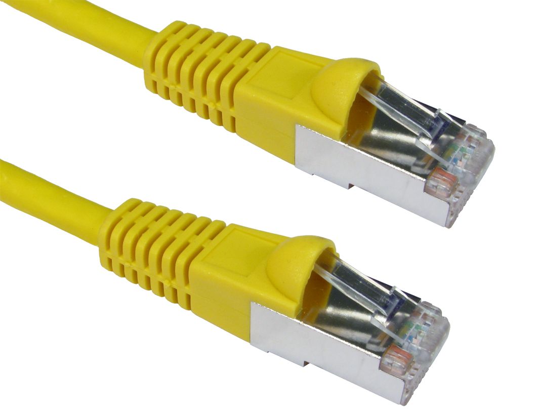 1 Metre CAT6A ETHERNET NETWORK LEAD SSTP-LSOH PATCH CABLE SNAGLESS YELLOW