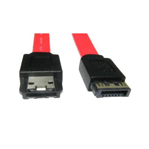 1 Metre SATA PLUG - ESATA PLUG RED CABLES