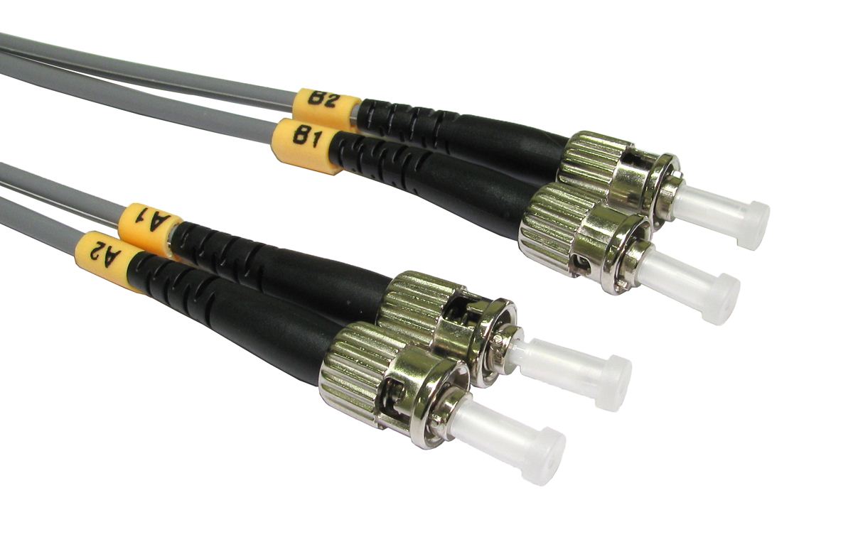 1 Metre ST-ST 62.5/125 MMD OM1 Fibre Optic Patch LEAD Cable - GREY