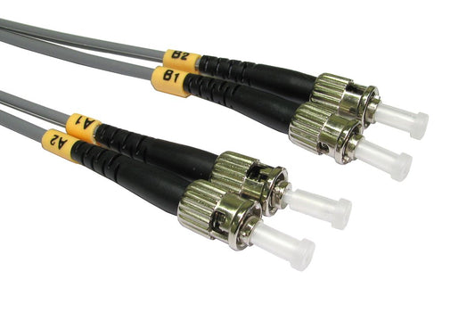 1 Metre ST-ST 62.5/125 MMD OM1 Fibre Optic Patch LEAD Cable - GREY