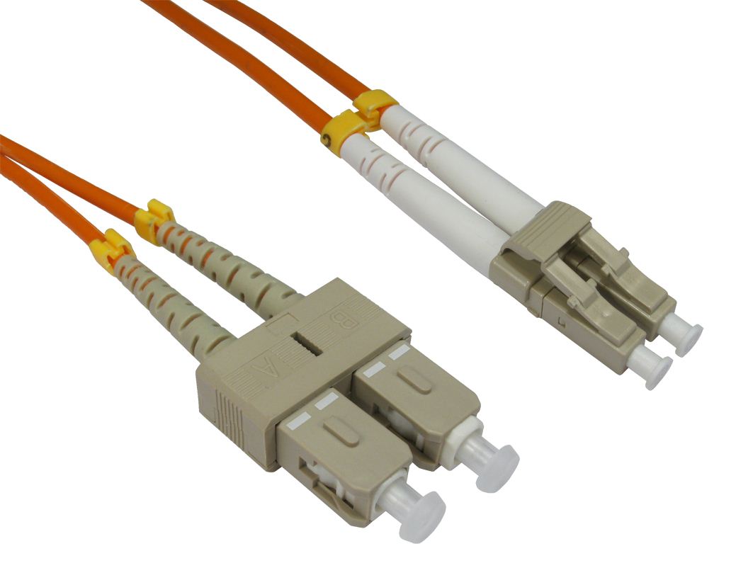 1 Metre LC-SC 50/125 MMD OM2 Fibre Optic Patch LEAD Cable - ORANGE