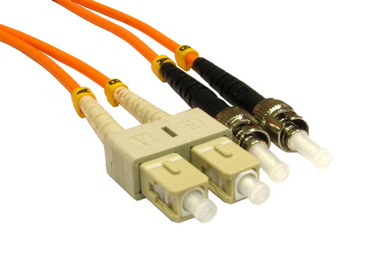 1 Metre ST-SC 50/125 MMD OM2 Fibre Optic Patch LEAD Cable - ORANGE