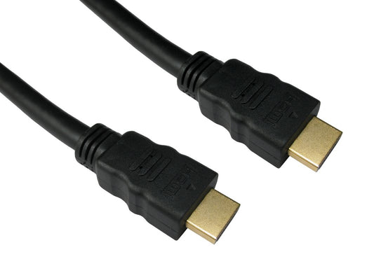 15 Metres V1.4 HDMI M-M CABLE BLACK+GOLD CONNECTORS + SHORT BOOT