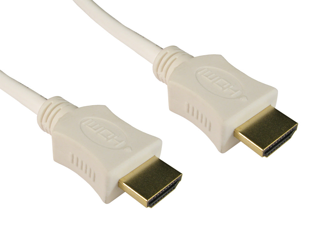 0.5M HDMI M-M COPPER WITH GOLD CONNECTORS- WHITE