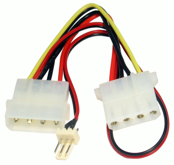15CM 4 PIN MOLEX M-F +12V FAN POWER CABLE