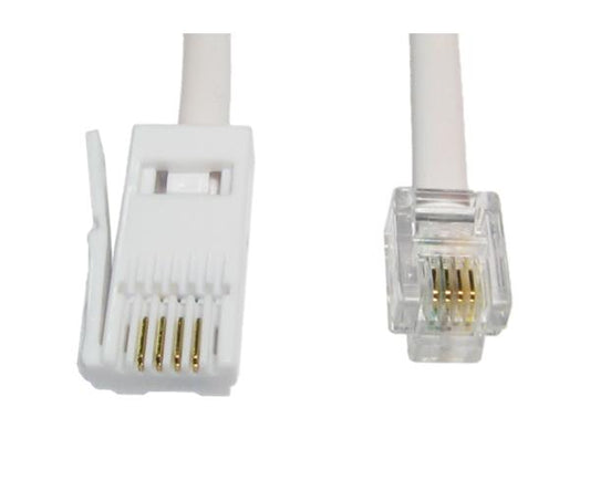 10 Metres WHITE BT M - RJ11 M S/T MODEM CABLE LEAD