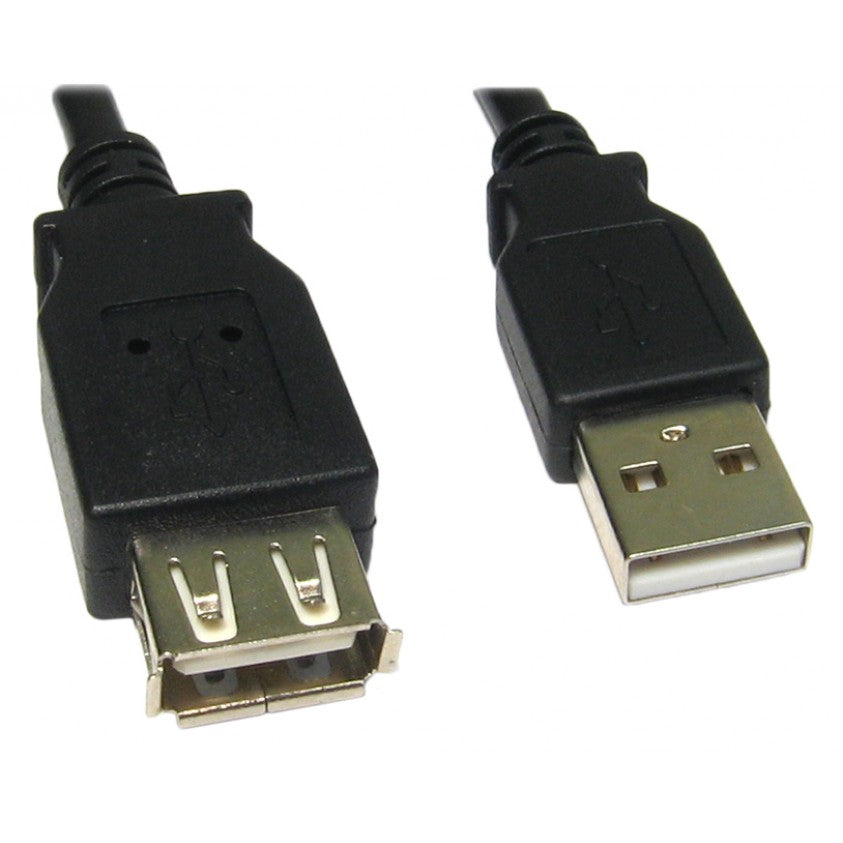 5 Metres USB 2.0 A M - A F BLACK EXTENSION CABLE LEAD