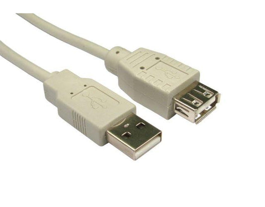 5 Metres USB 2.0 A M - A F BEIGE EXTENSION CABLE LEAD