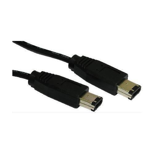 5 Metres 6 PIN M - 6 PIN M FIREWIRE 400 BLACK CABLE LEAD