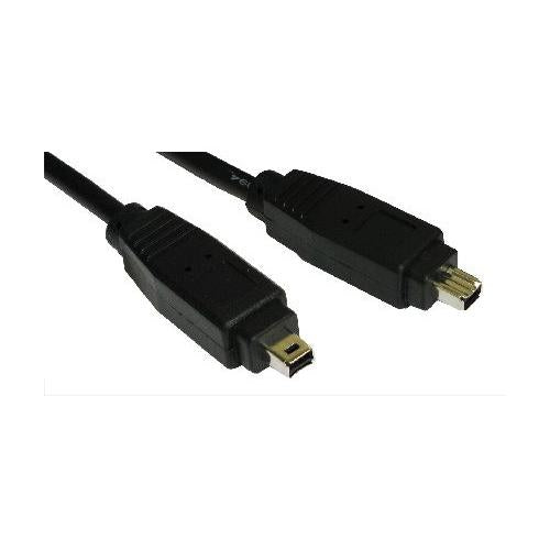 1 Metre 4 PIN M - 4 PIN M FIREWIRE 400 BLACK CABLE LEAD