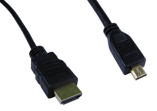 5 Metres HDMI TO MICRO D V1.4 - BLACK + GOLD CONNECTOR  CABLE LEAD