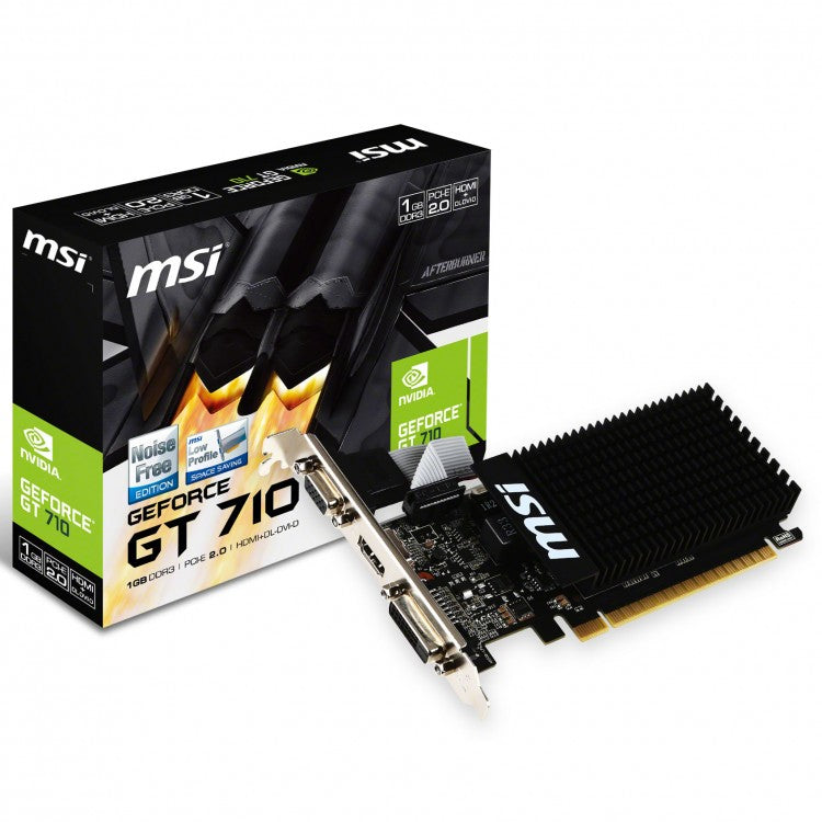 MSI GeForce GT 710 SILENT "Low Profile" 1024MB GDDR3 PCI-Express Graphics Card