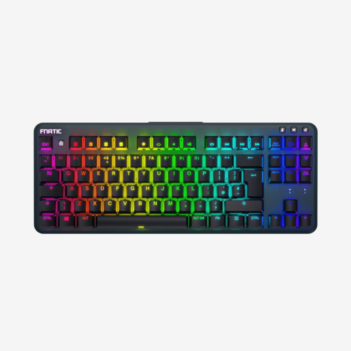 Fnatic miniSTREAK TKL Mechanical Gaming Keyboard Cherry MX SPEED RGB Silver Blk