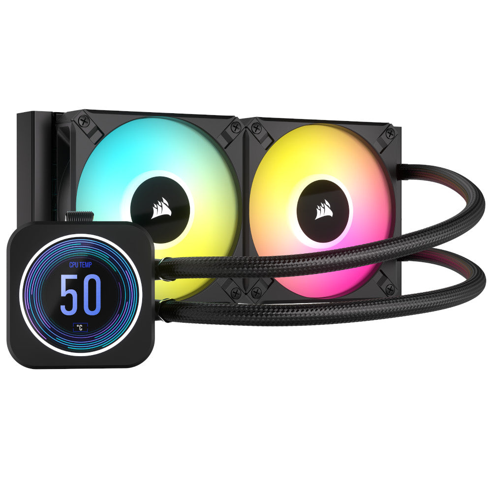 Corsair Hydro Series iCUE H100i ELITE LCD XT Performance Liquid CPU Cooler - 240mm