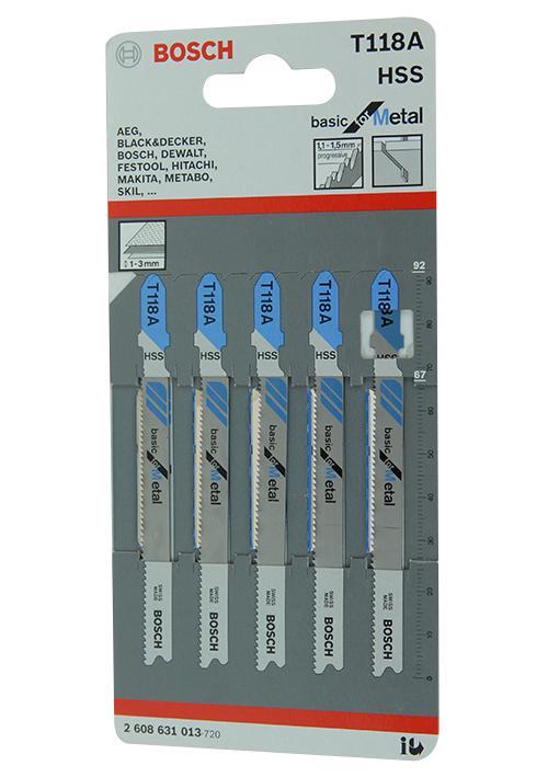 BOSCH - 2.608.631.013 - JIGSAW BLADE, T SHANK METAL BASIC