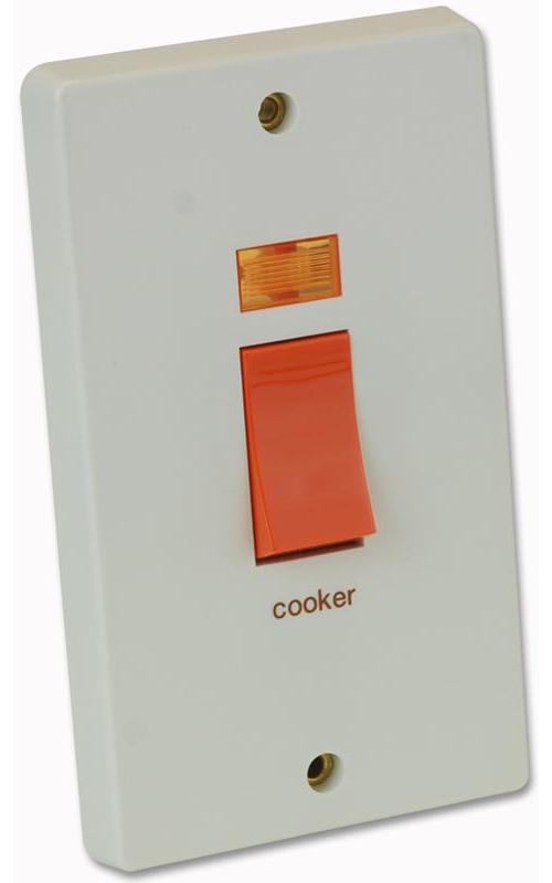 CRABTREE - 4500/31 - 2G 45A COOKER SWITCH WHITE