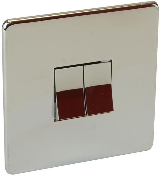 CRABTREE - 7172/HPC - 2  GANG 2 WAY SWITCH HIGHLY POLISHED CHROME