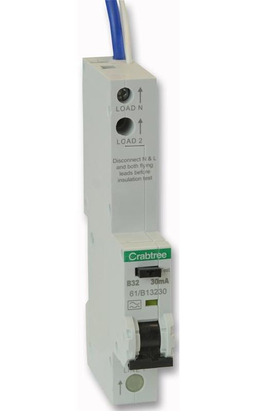 CRABTREE - 61/B13230 - 32A 30MA SP TYPE B CURVE RCBO