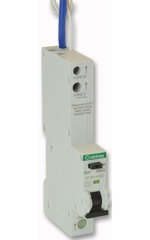 CRABTREE - 61/B14030 - 40A 30MA SP TYPE B CURVE RCBO