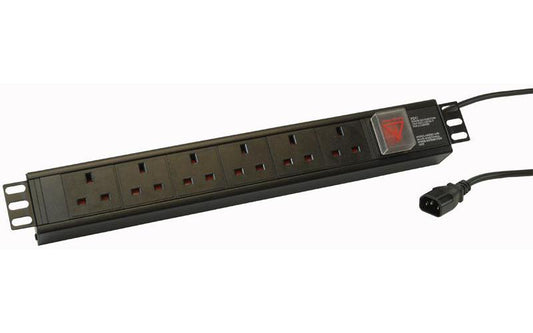 POWERDATA TECHNOLOGIES H15U13A/6/C14 - HORIZONTAL UK PDU, 1.5U, 6-WAY, C14 PLUG